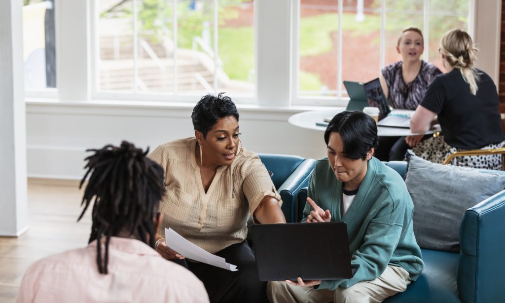 Entreprenuers in Atlanta take advantage of free resources in shared office space. 